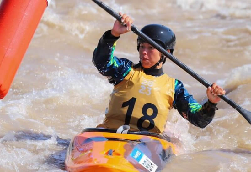 Atleta mato-grossense estabelece o melhor tempo e avana para a semifinal da canoagem nos Jogos Pan-Americanos no Chile