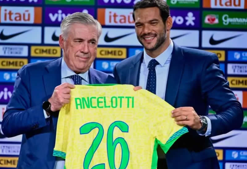 Primeira convocação de Carlo Ancelotti à frente da Seleção é divulgada