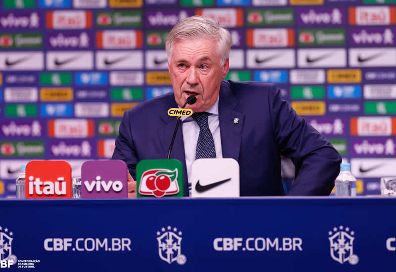 Ancelotti anuncia hoje convocação da Seleção Brasileira para amistosos contra Coreia do Sul e Japão
