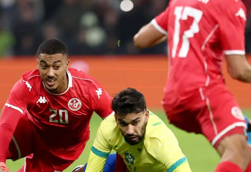 Paquetá desperdiça pênalti, e gol de Estêvão garante empate do Brasil com a Tunísia