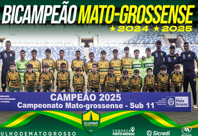 Cuiabá vence Sinop novamente e é bicampeão mato-grossense sub-11