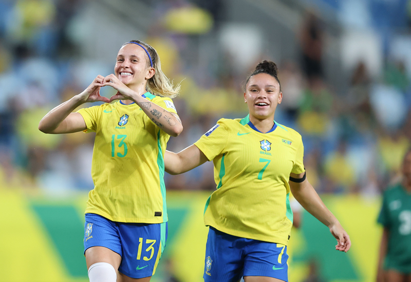 Vitória Calhau e Raissa Bahia fazem primeiros gols pela Seleção na vitória sobre a Zâmbia