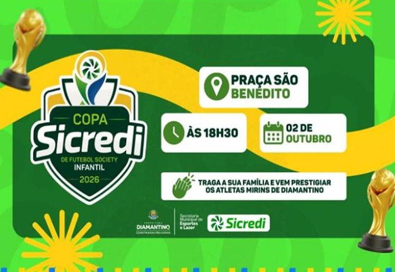 Diamantino recebe abertura da Copa Sicredi Infantil nesta sexta-feira (2)