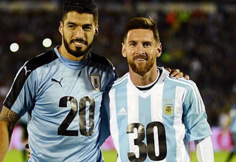 Messi e Suárez reeditam confronto no clássico entre Argentina e Uruguai